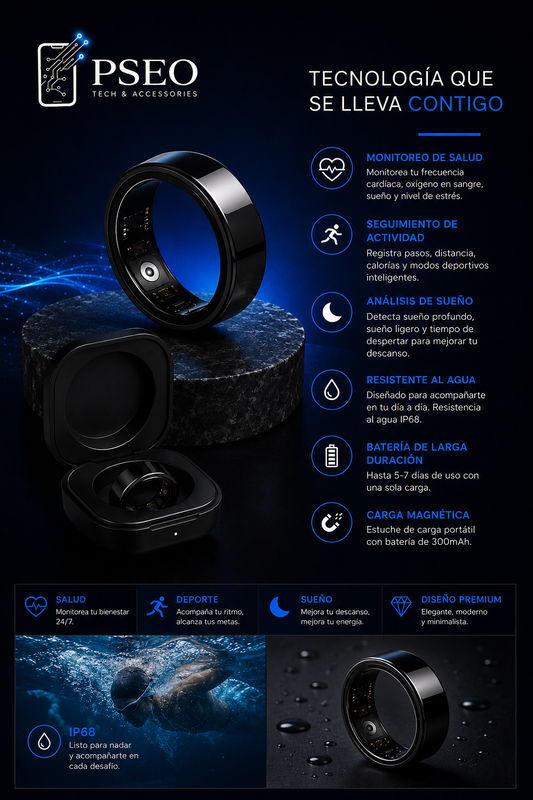 Anillo Inteligente - R6 - Salud, Deporte, Monitoreo - Smart Ring