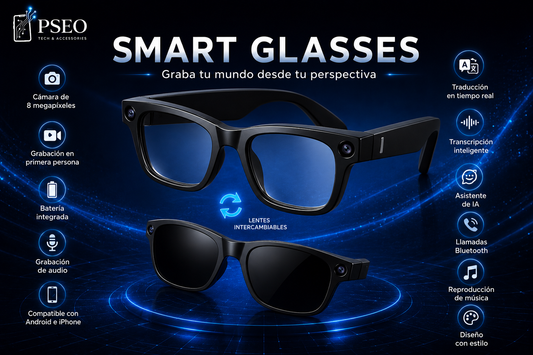 Gafas Inteligentes Smart Glasses – Cámara 8MP - Inteligencia Artificial